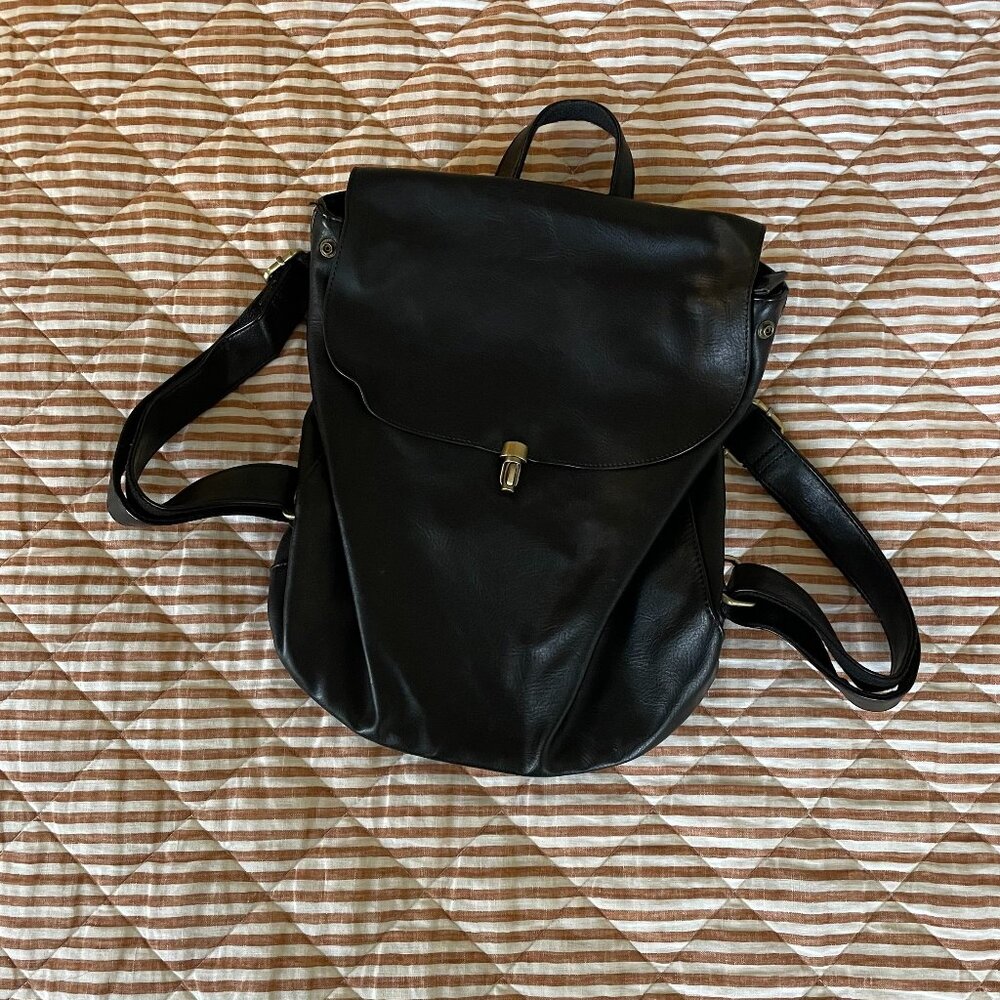 Black backpack purse